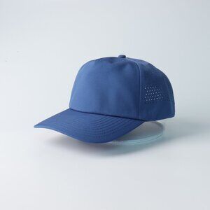 Blank 5 Panel Performance Soft Structured Hats- 12 pack in Color Blue